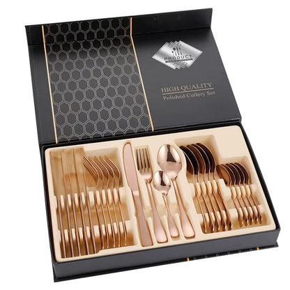 Super Promoción de Set Cubiertos en Acero Inoxidable x 24 Piezas