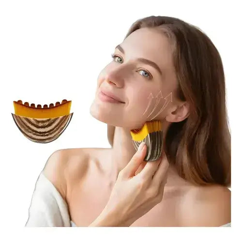 Cepillo facial de drenaje linfático con cerdas ultrasuaves y duraderas - Reduce la hinchazón matutina, activa la circulación y devuelve el glow natural a la piel