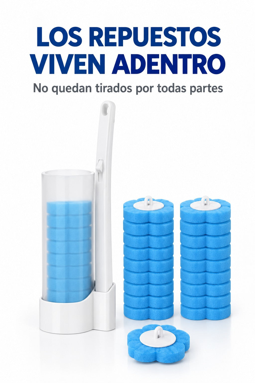 Los repuestos viven adentro del dispensador