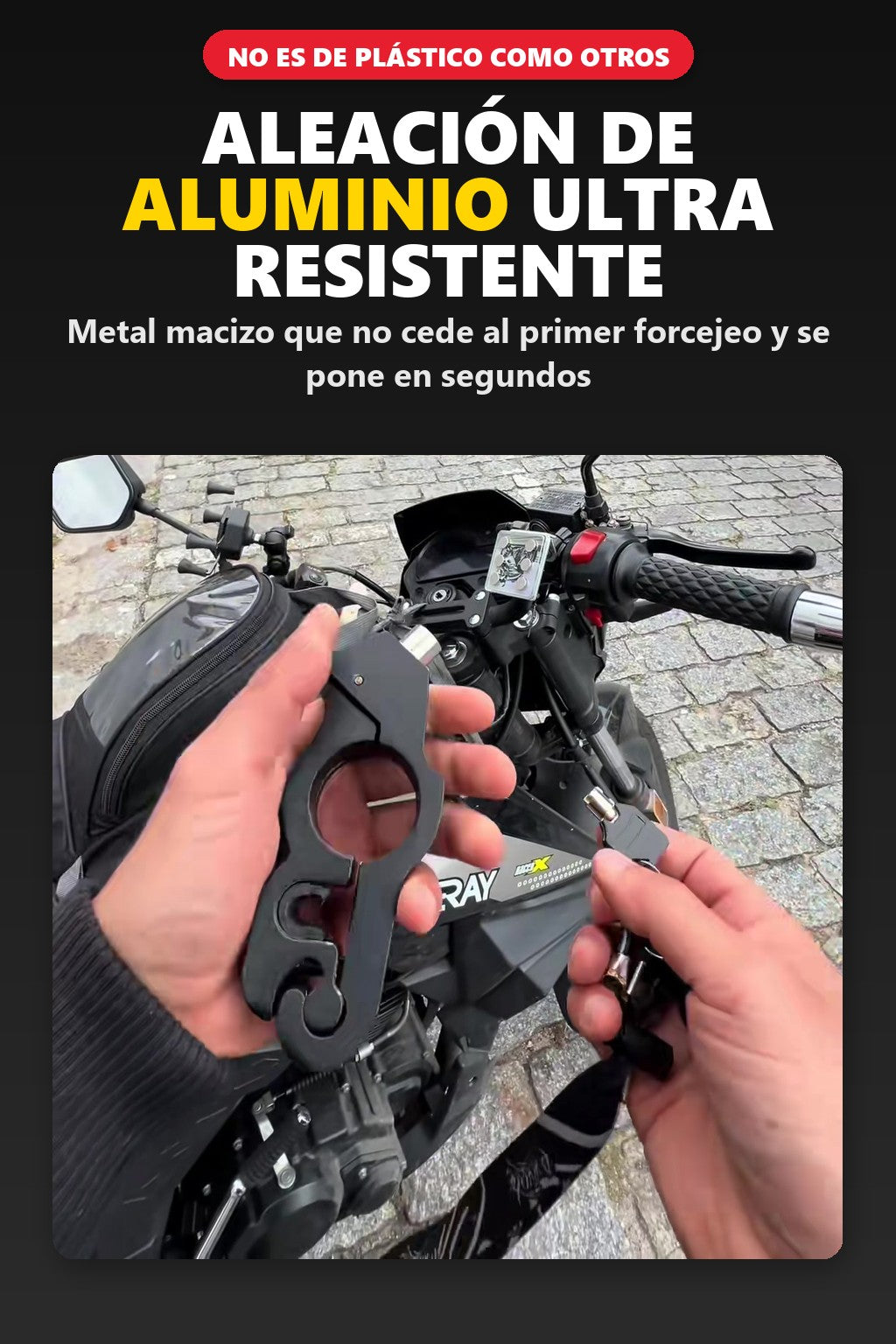 Aleaci&oacute;n de aluminio ultra resistente, no de pl&aacute;stico