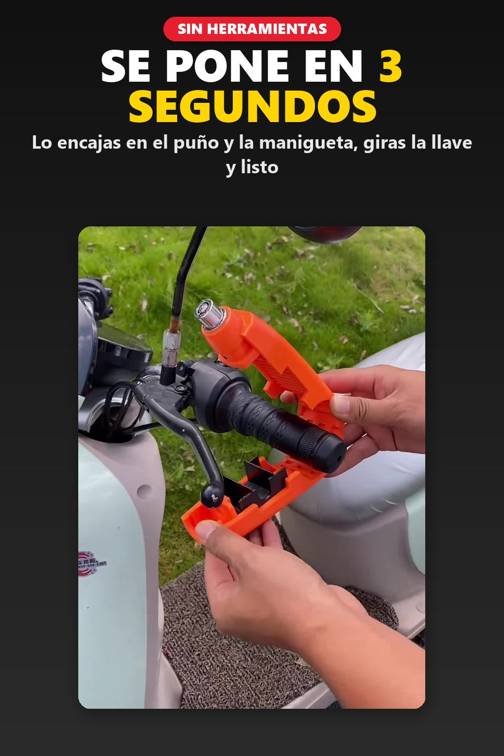 Se pone en 3 segundos, sin herramientas
