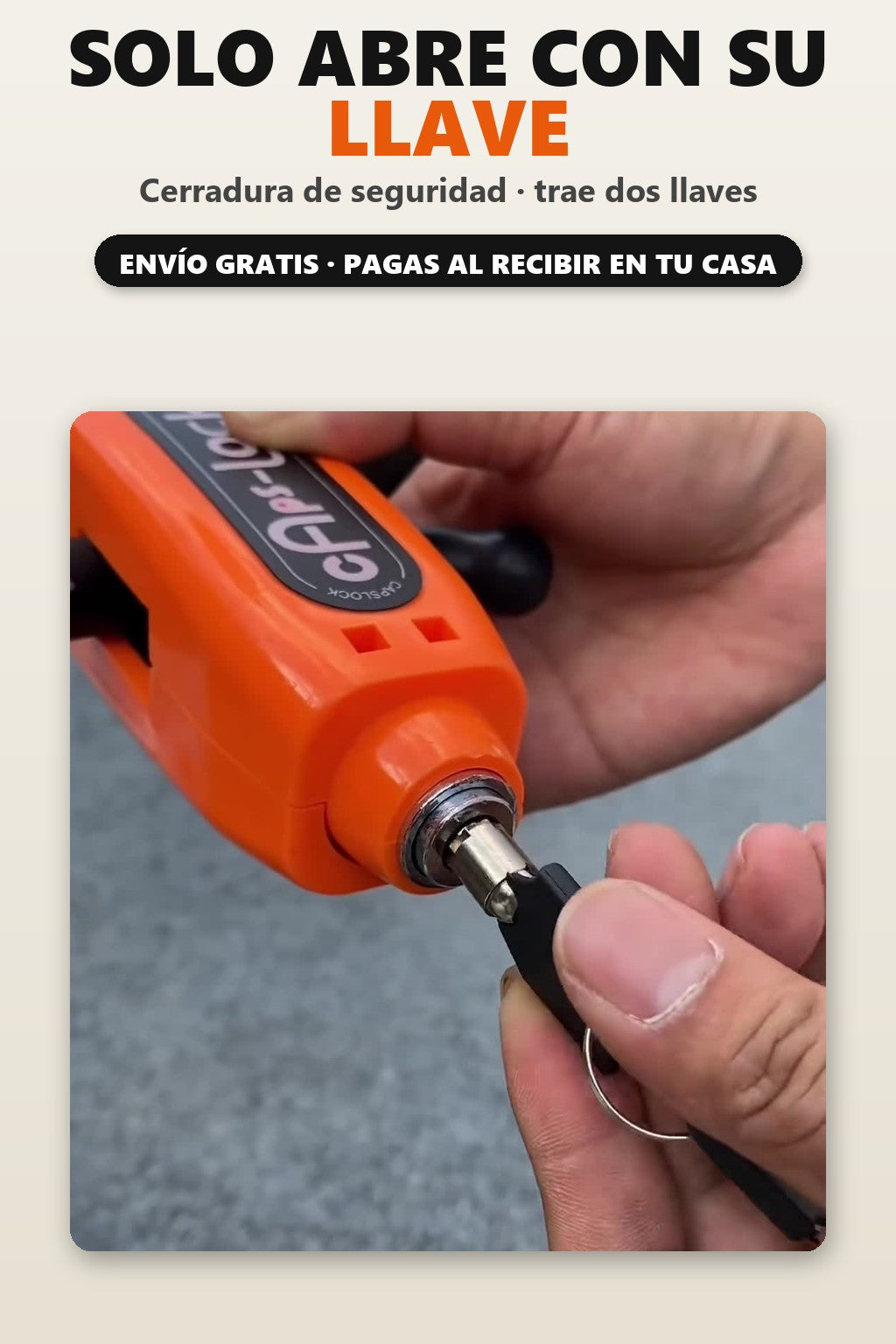 Solo abre con su llave: trae dos llaves