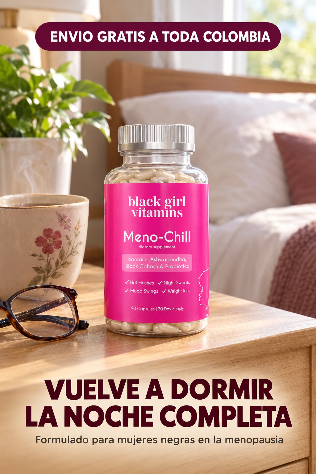Meno-Chill - Apoyo natural para la menopausia en mujeres negras