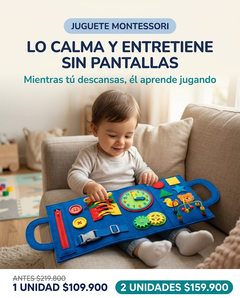 Tablero Sensorial Montessori - El Juguete que Calma y Entretiene sin Pantallas